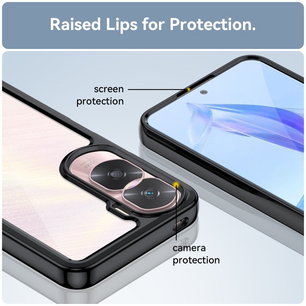 Gelový obal s pevnými zády na Honor 90 Lite - černý