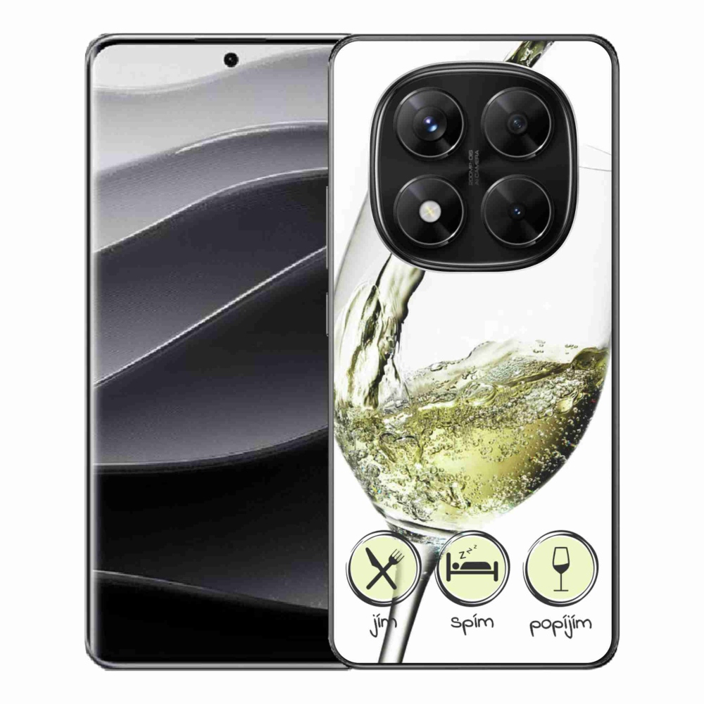 Gelový kryt mmCase na Xiaomi Redmi Note 14 Pro 5G/Poco X7 5G - sklenička vína bílé