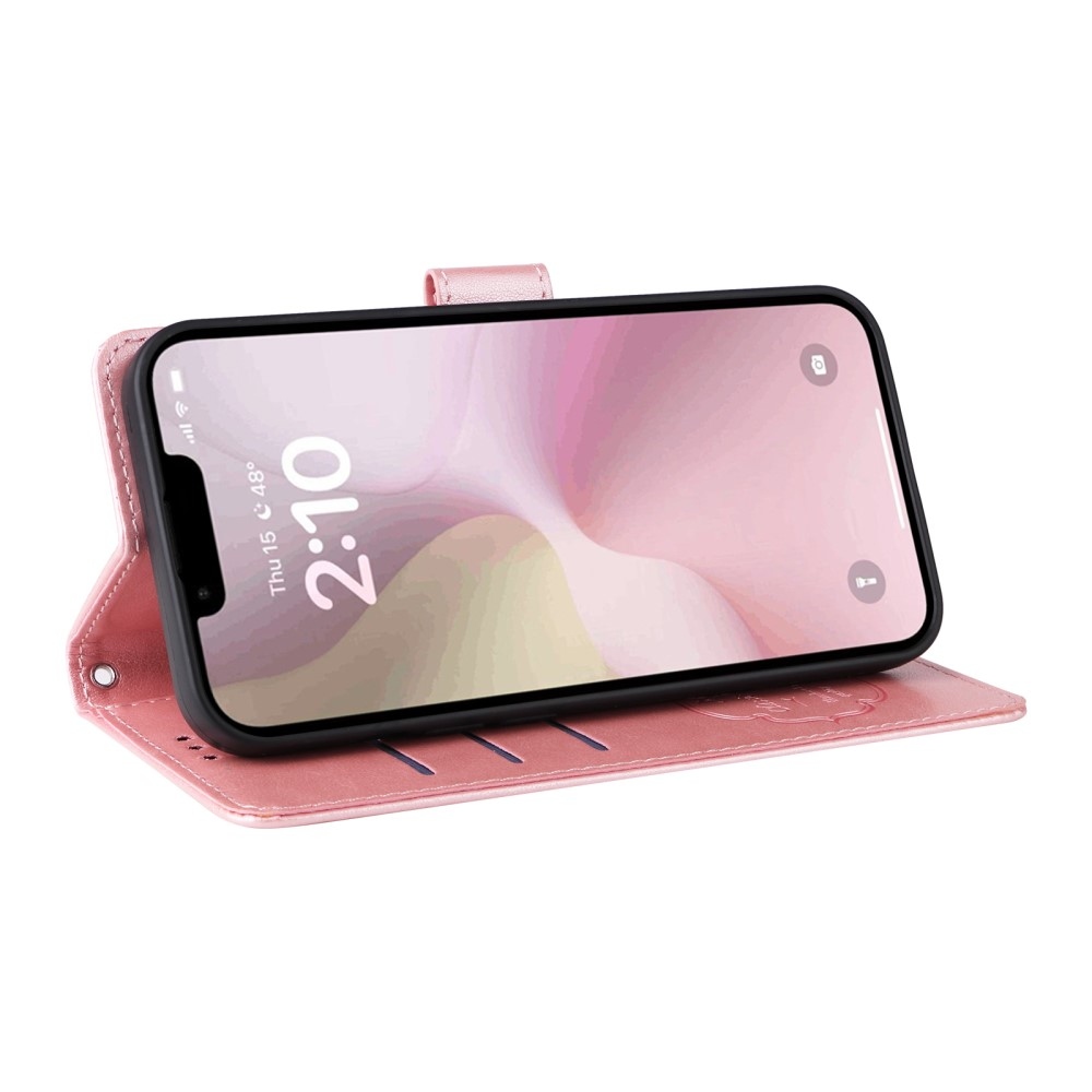 Flowery knížkové pouzdro na iPhone 16e - růžové