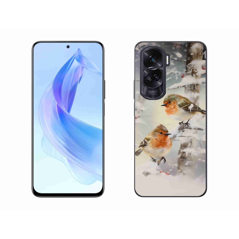 Gelový kryt mmCase na Honor 90 Lite - ptáčci v zimě