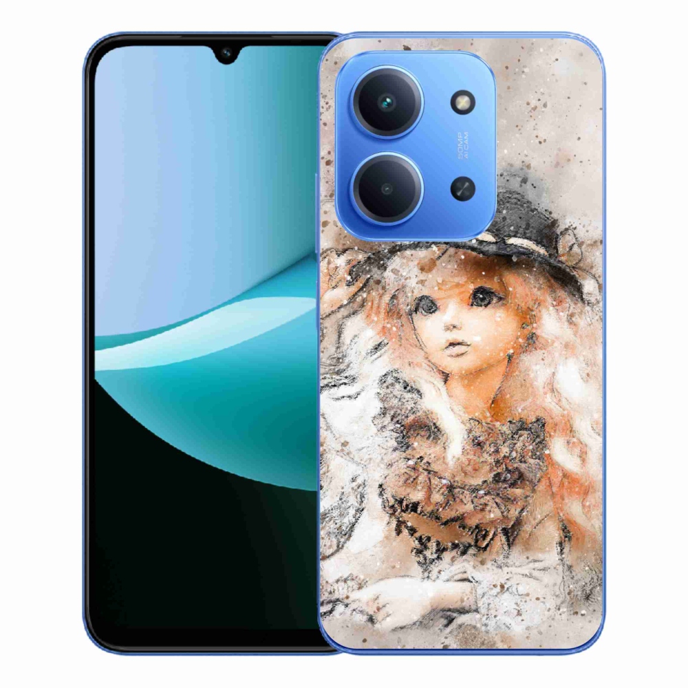 Gelový kryt mmCase na Xiaomi Redmi 15C 4G/5G (173mm) - holčička s kloboukem