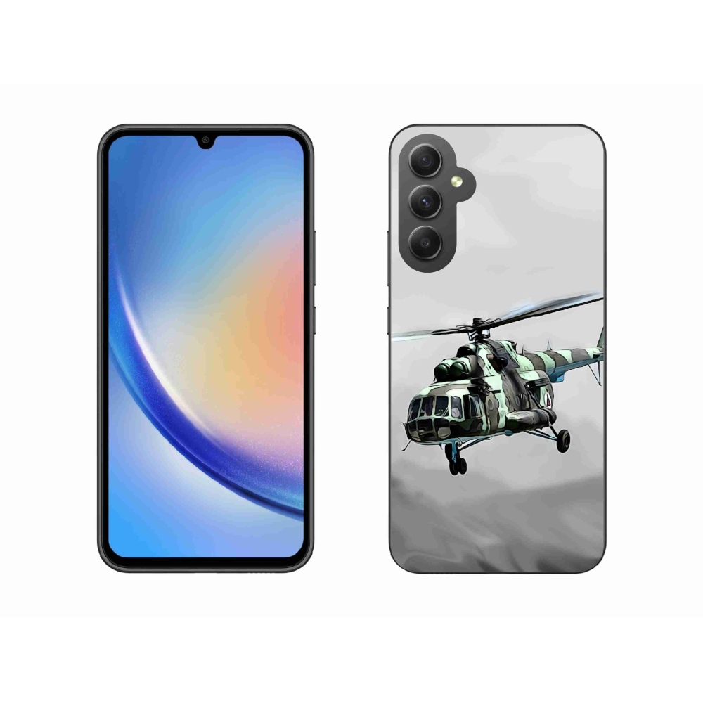 Gelový kryt mmCase na Samsung Galaxy A34 5G - vojenský vrtulník