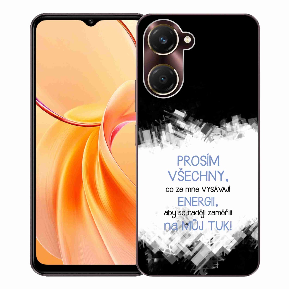 Gelový kryt mmCase na Vivo Y28s 5G - vtipný text 1 modrý