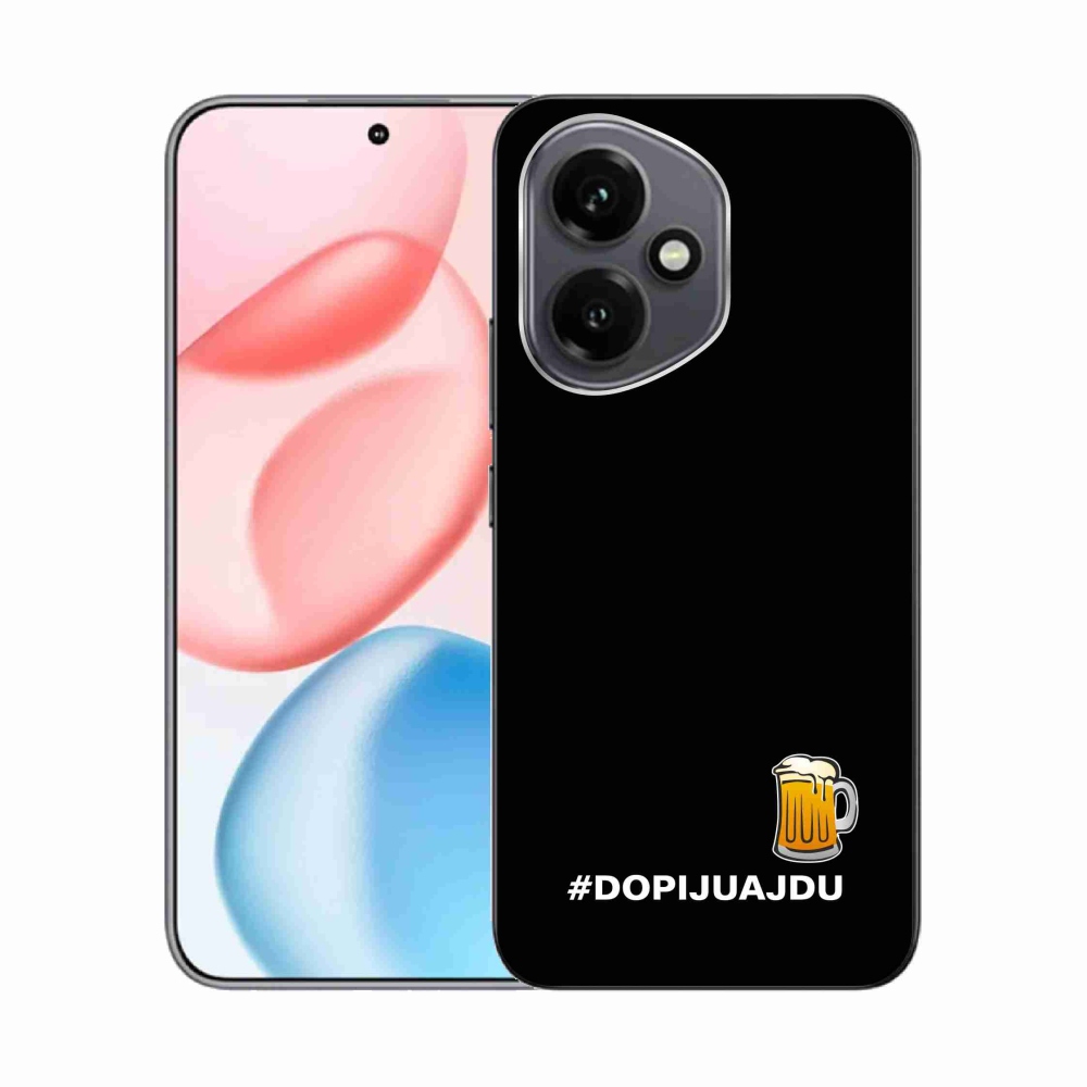 Gelový kryt mmCase na Honor 400 - pivní motiv 1 černé pozadí