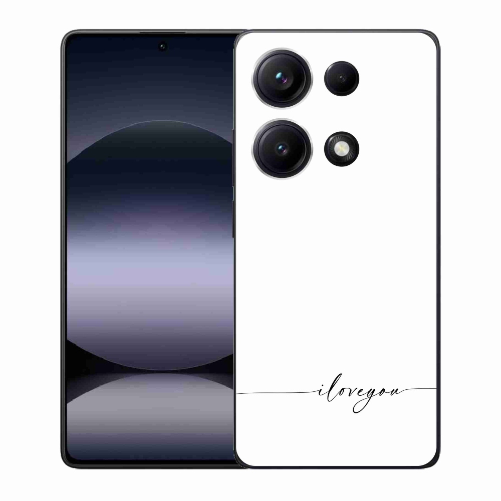 Gelový kryt mmCase na Xiaomi Redmi Note 14S - I love you bílé pozadí