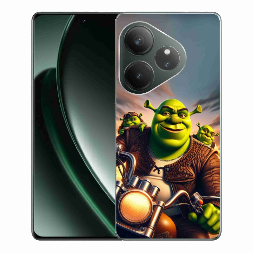 Gelový kryt mmCase na Realme GT 6 5G/GT 6T 5G - shrek na motorce