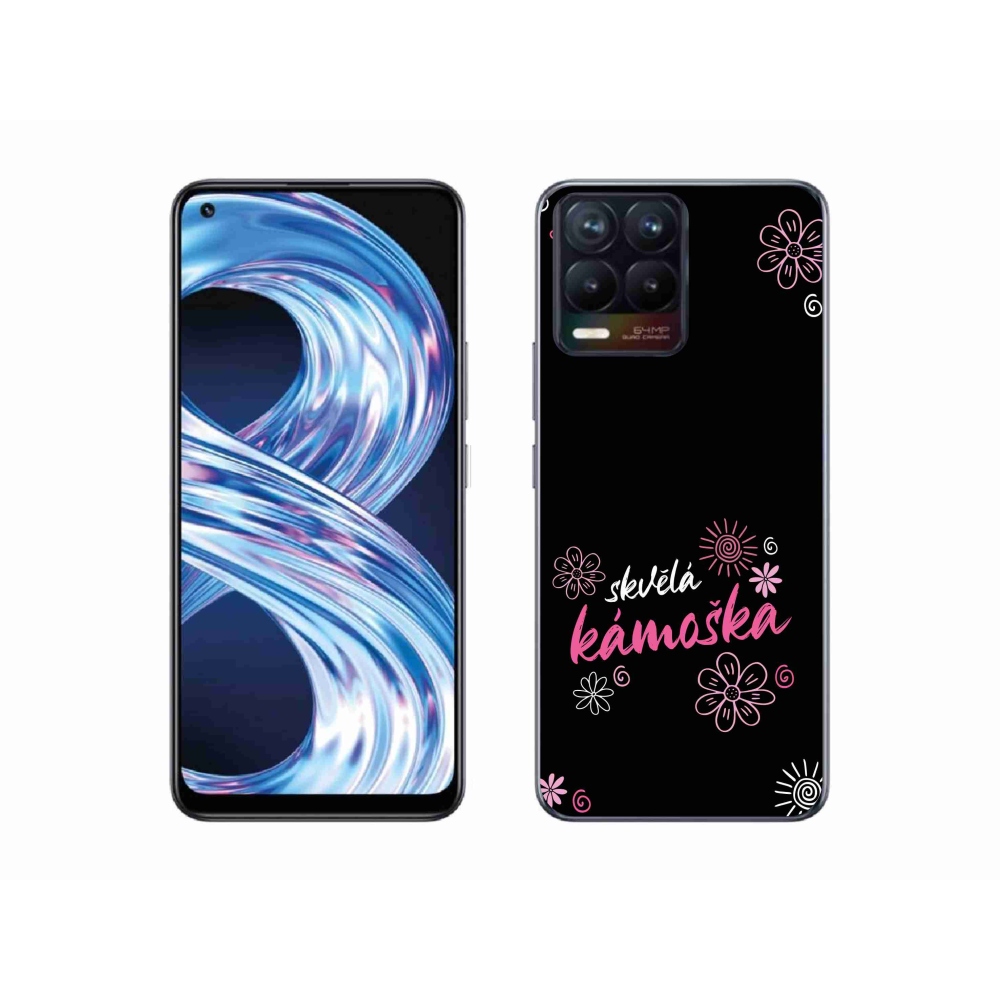 Gelový kryt mmCase na Realme 8 4G - skvělá kámoška černé pozadí