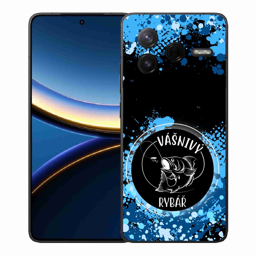 Gelový kryt mmCase na Xiaomi Poco F7 Pro - vášnivý rybář černé pozadí