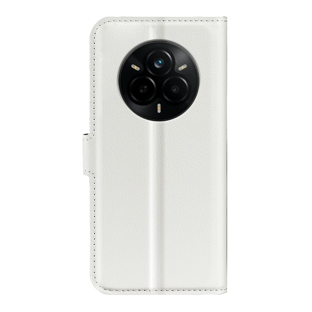 Litchi knížkové pouzdro na Realme 14 Pro 5G - bílé