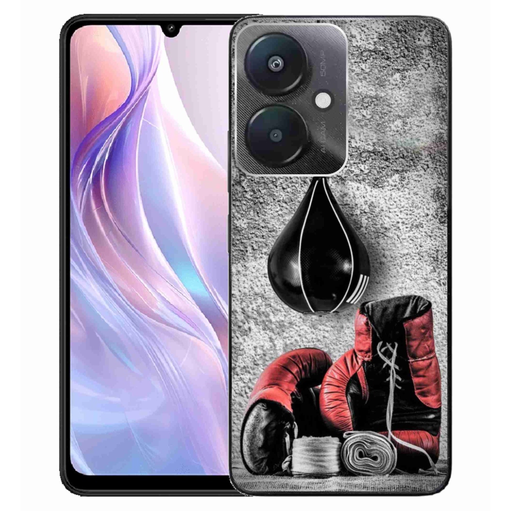 Gelový kryt mmCase na Xiaomi Redmi 13C 5G  - boxovací pytel a rukavice