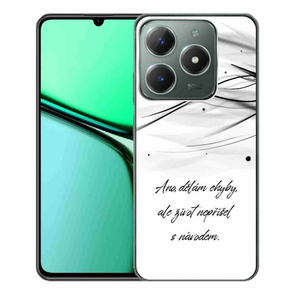 Gelový kryt mmCase na Realme C61 - citát bílé pozadí