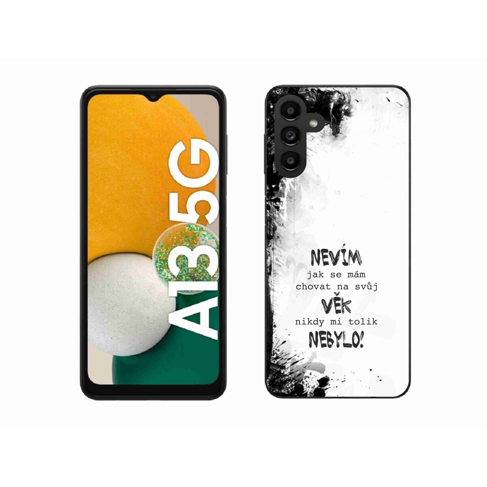 Gelový kryt mmCase na Samsung Galaxy A13 5G - vtipný text 14 bílé pozadí