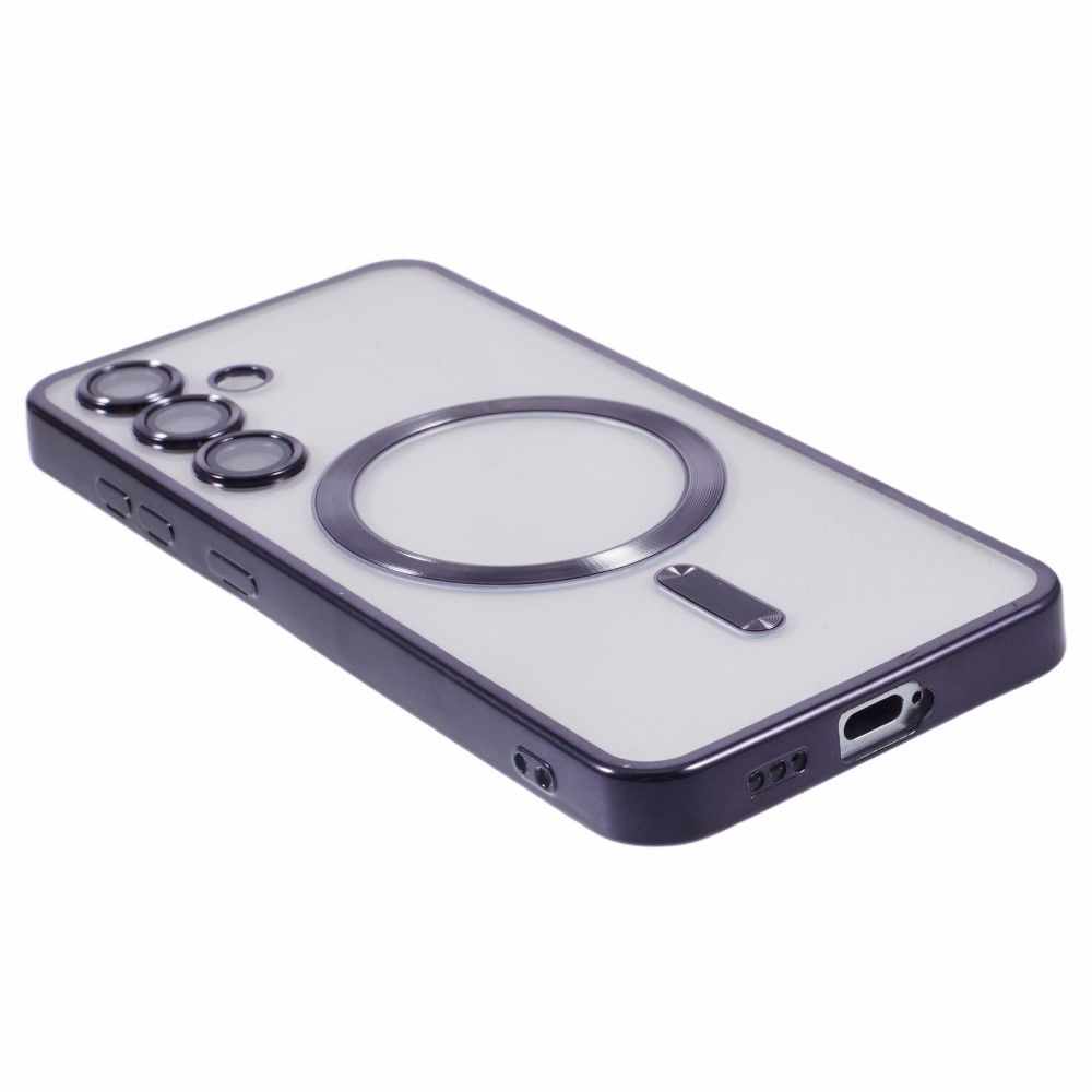 Clear obal s ochranou fotoaparátu a podporou MagSafe na Samsung Galaxy S25 - černý