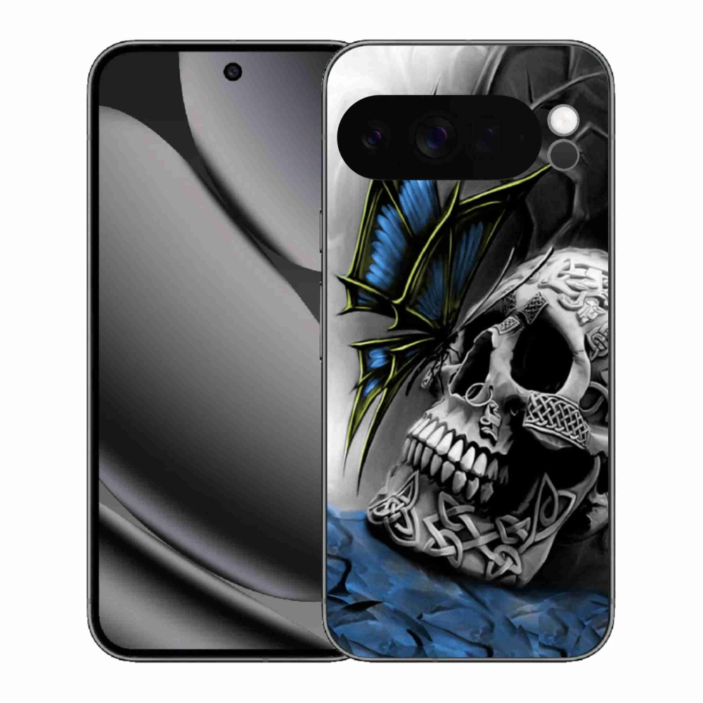 Gelový kryt mmCase na Google Pixel 10 Pro XL - motýl a lebka