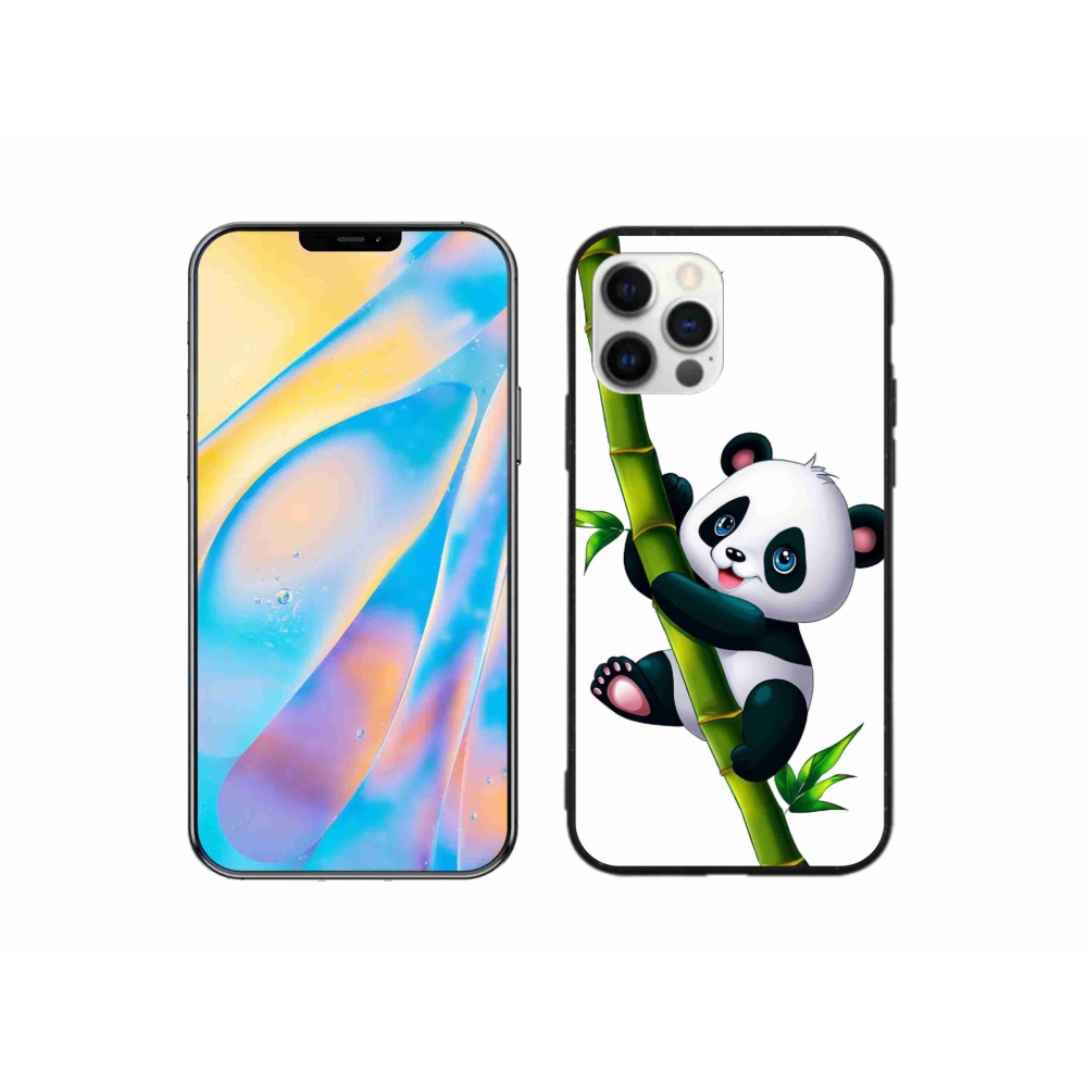 Gelový kryt mmCase na iPhone 12 - panda na bambusu
