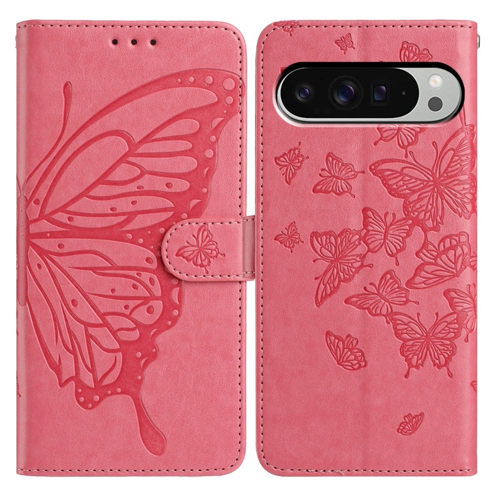 Floral Butterfly knížkové pouzdro na Google Pixel 10 Pro XL/Pixel 9 Pro XL - rose