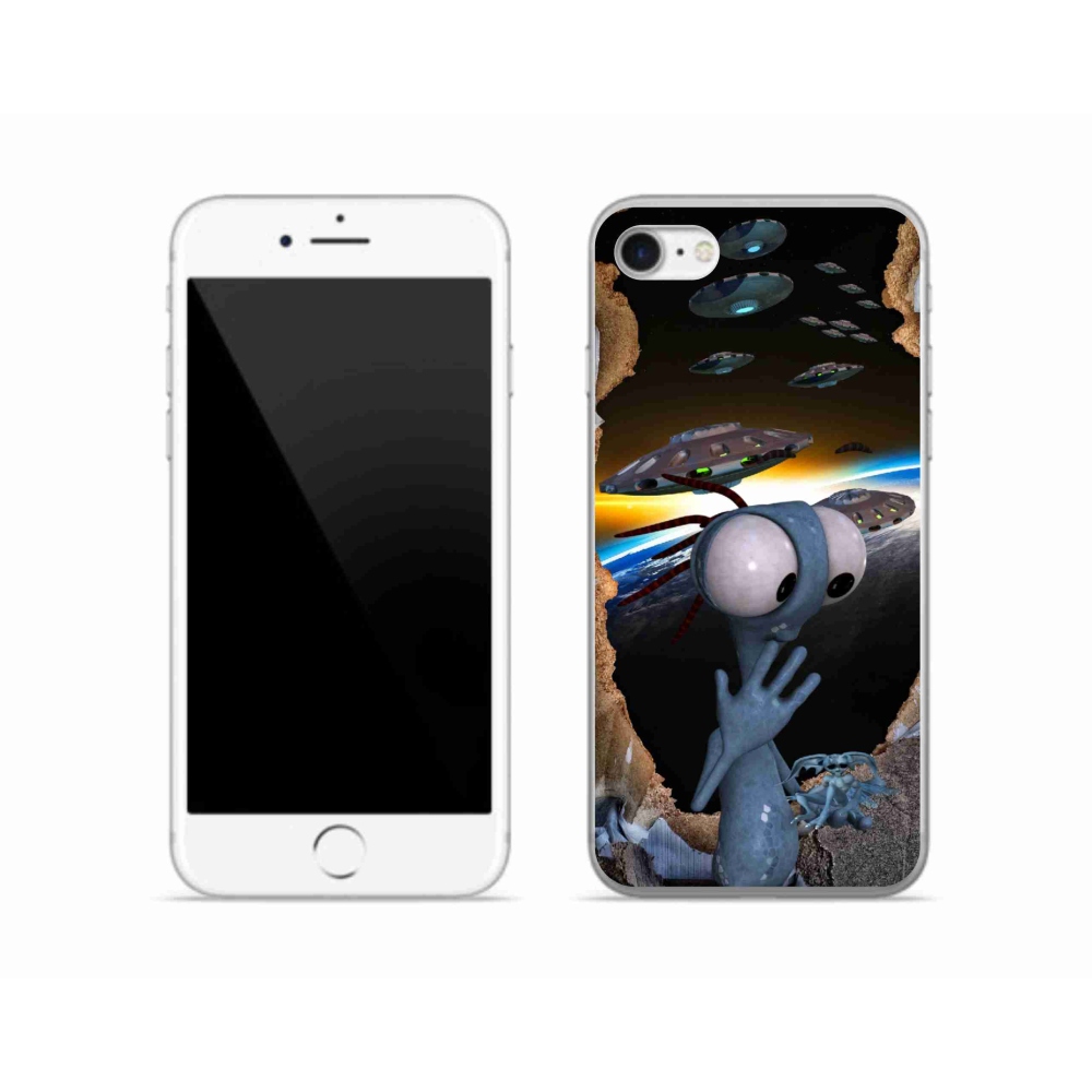 Gelový kryt mmCase na iPhone SE (2020) - mimozemšťan