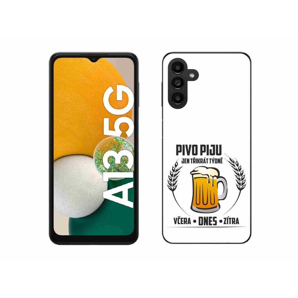 Gelový kryt mmCase na Samsung Galaxy A13 5G - pivní motiv bílé pozadí