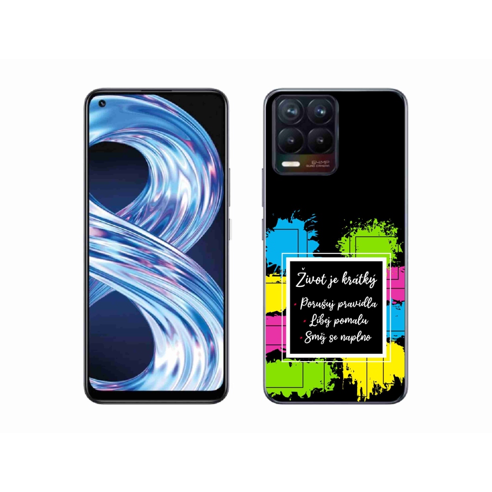 Gelový kryt mmCase na Realme 8 Pro - citát 5 černé pozadí