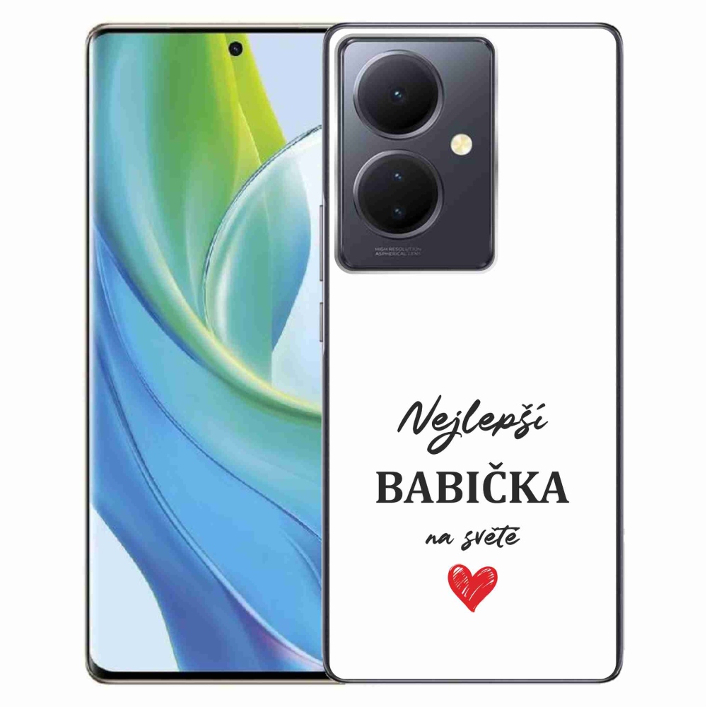 Gelový kryt mmCase na Vivo V29 Lite 5G - nejlepší babička 1 bílé pozadí