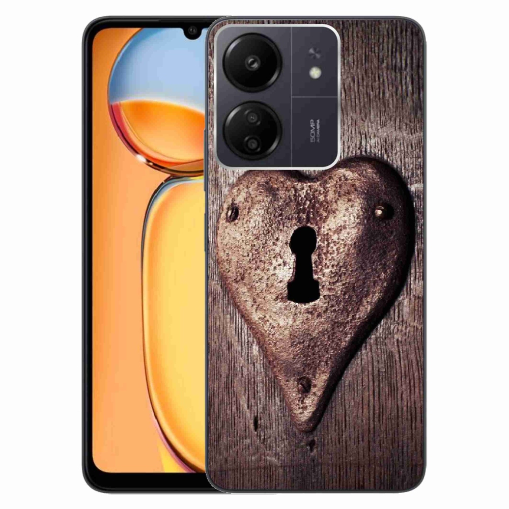 Gelový kryt mmCase na Xiaomi Poco C65/Redmi 13C - zámek ve tvaru srdce