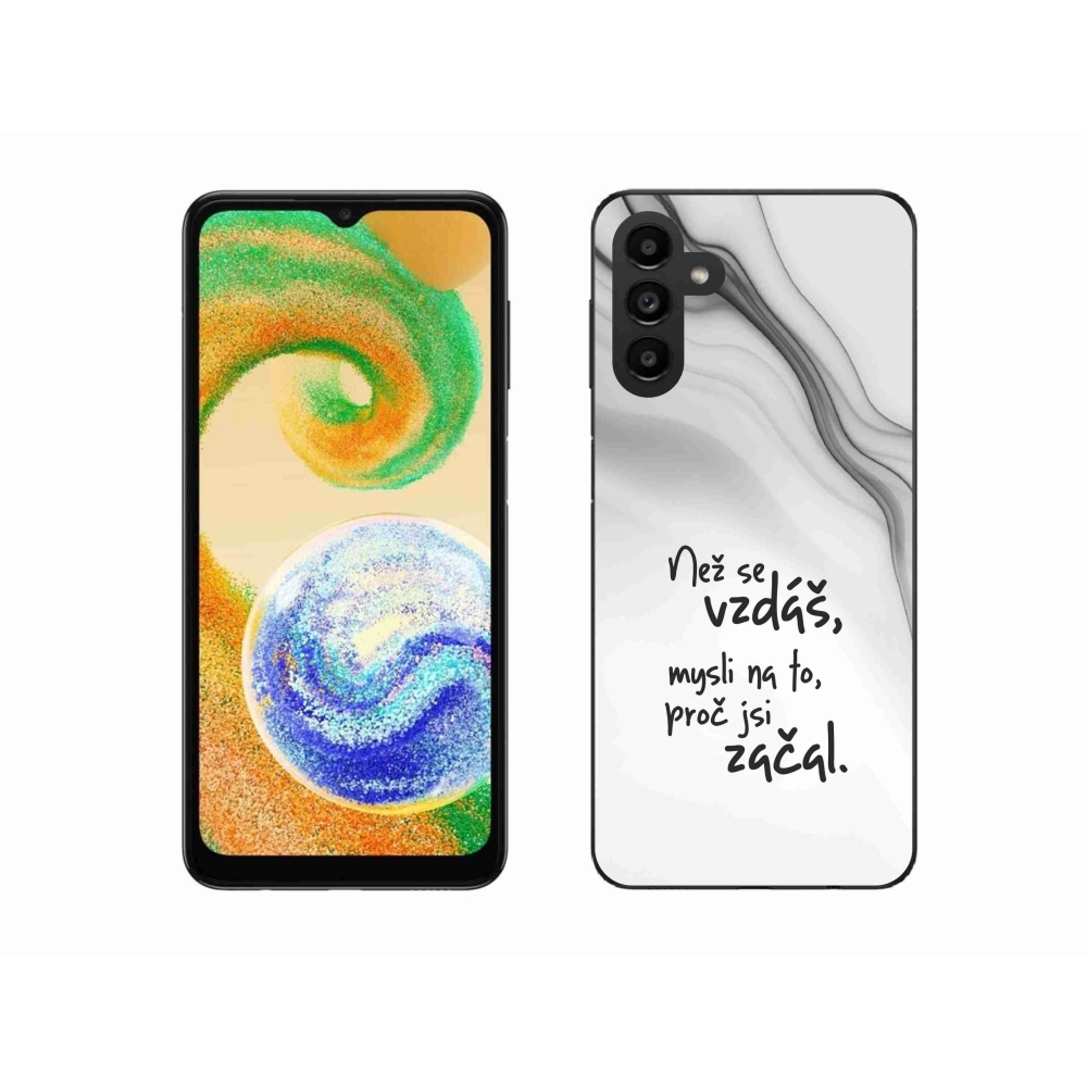Gelový kryt mmCase na Samsung Galaxy A04s (164.7x76.7x9.1mm) - citát 2 bílé pozadí
