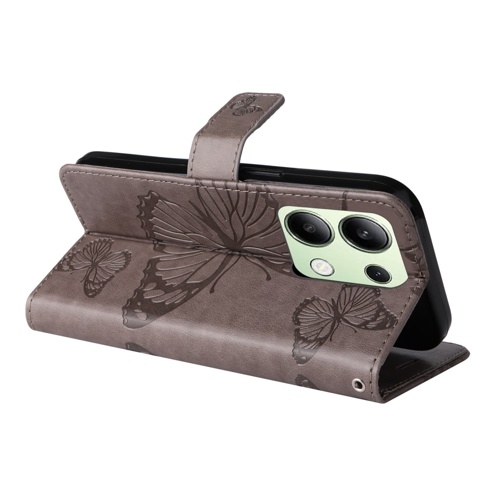 Big Butterfly knížkové pouzdro na Xiaomi Redmi Note 13 - šedé