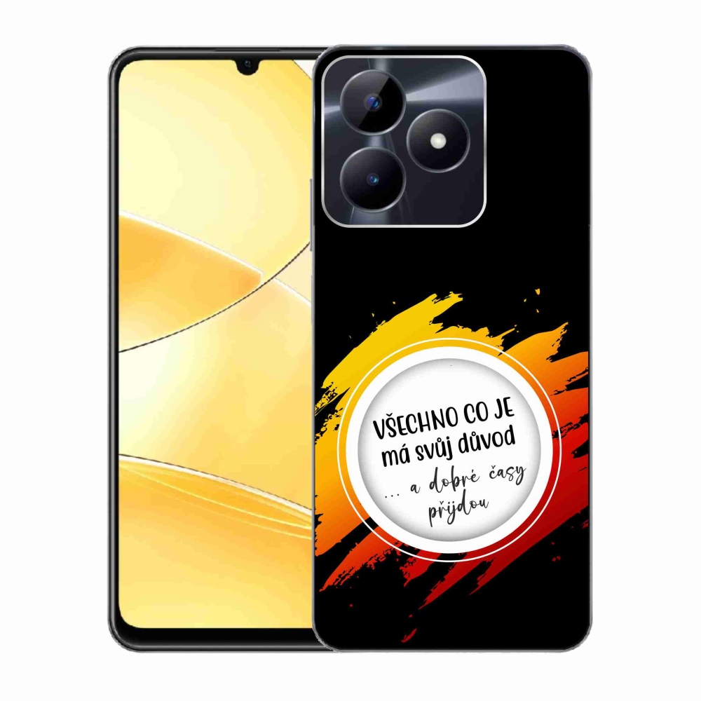 Gelový kryt mmCase na Realme C51/C53 - citát 3 černé pozadí