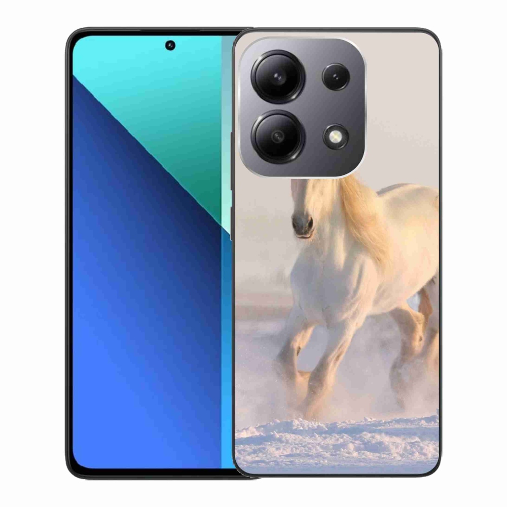Gelový obal mmCase na Xiaomi Redmi Note 13 - kůň ve sněhu