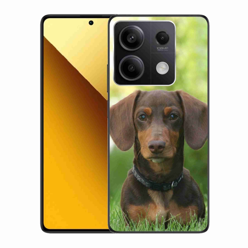 Gelový obal mmCase na Xiaomi Redmi Note 13 5G - hnědý jezevčík