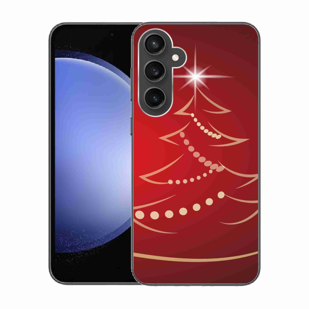 Gelový kryt mmCase na Samsung Galaxy S23 FE - kreslený vánoční stromek