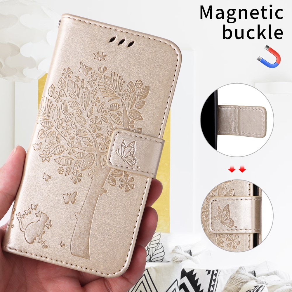 Trees knížkové pouzdro na Xiaomi Redmi A5 (171.7x77.8x8.3mm) - zlaté