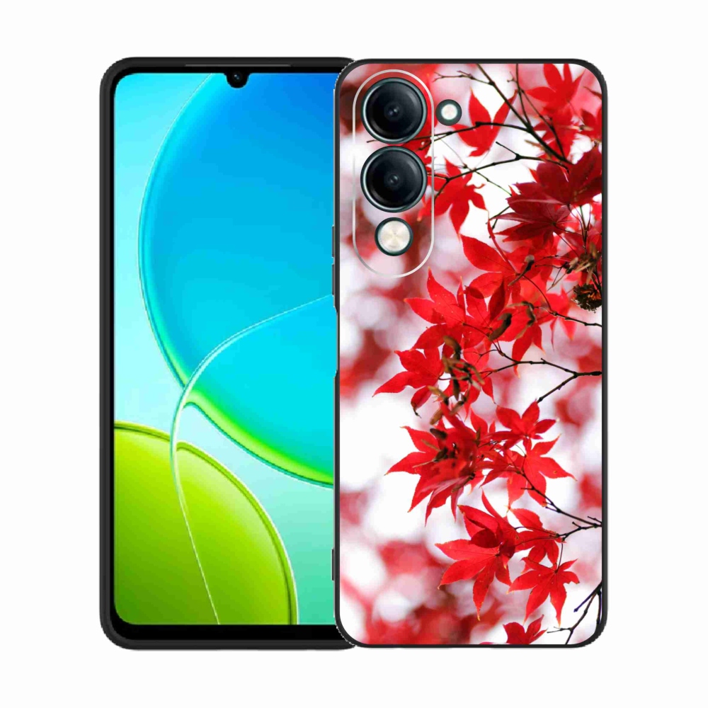 Gelový kryt mmCase na Vivo Y29s 5G - červené listy