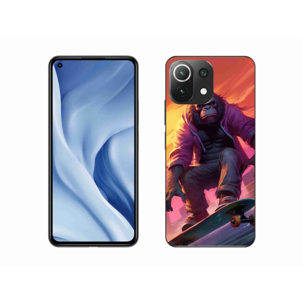 Gelový kryt mmCase na Xiaomi 11 Lite 5G NE - gorila na skateboardu