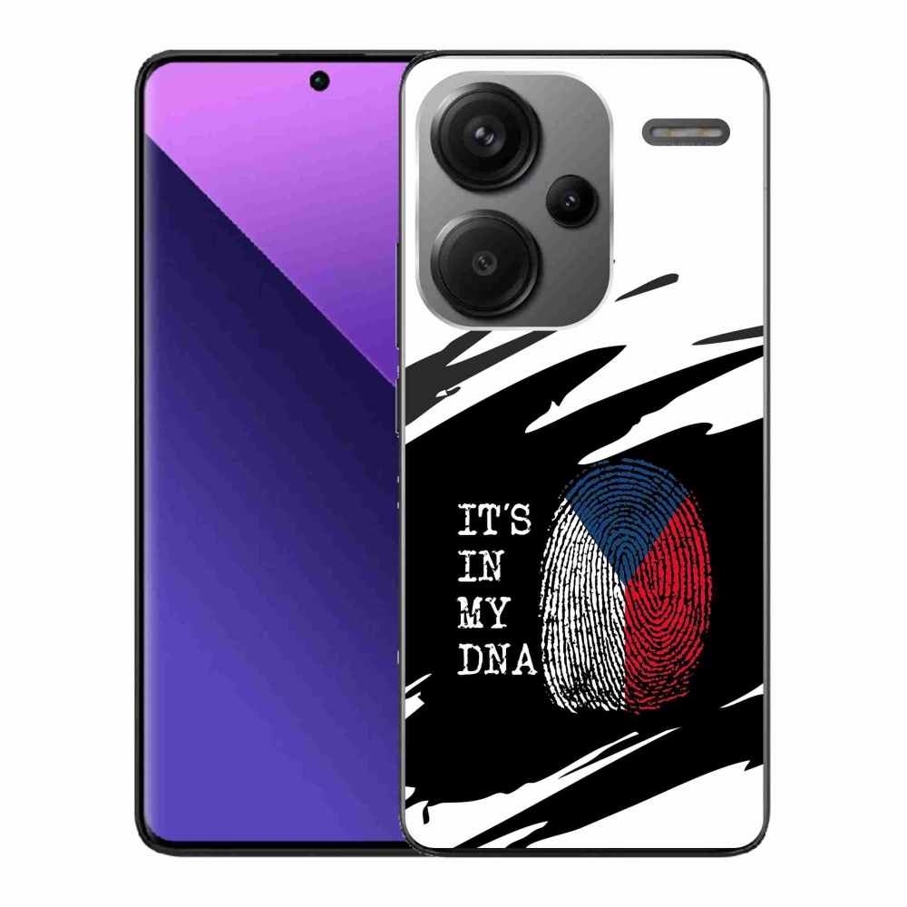 Gelový kryt mmCase na Xiaomi Redmi Note 13 Pro+ 5G - vlajka otisk prstu černobílé pozadí