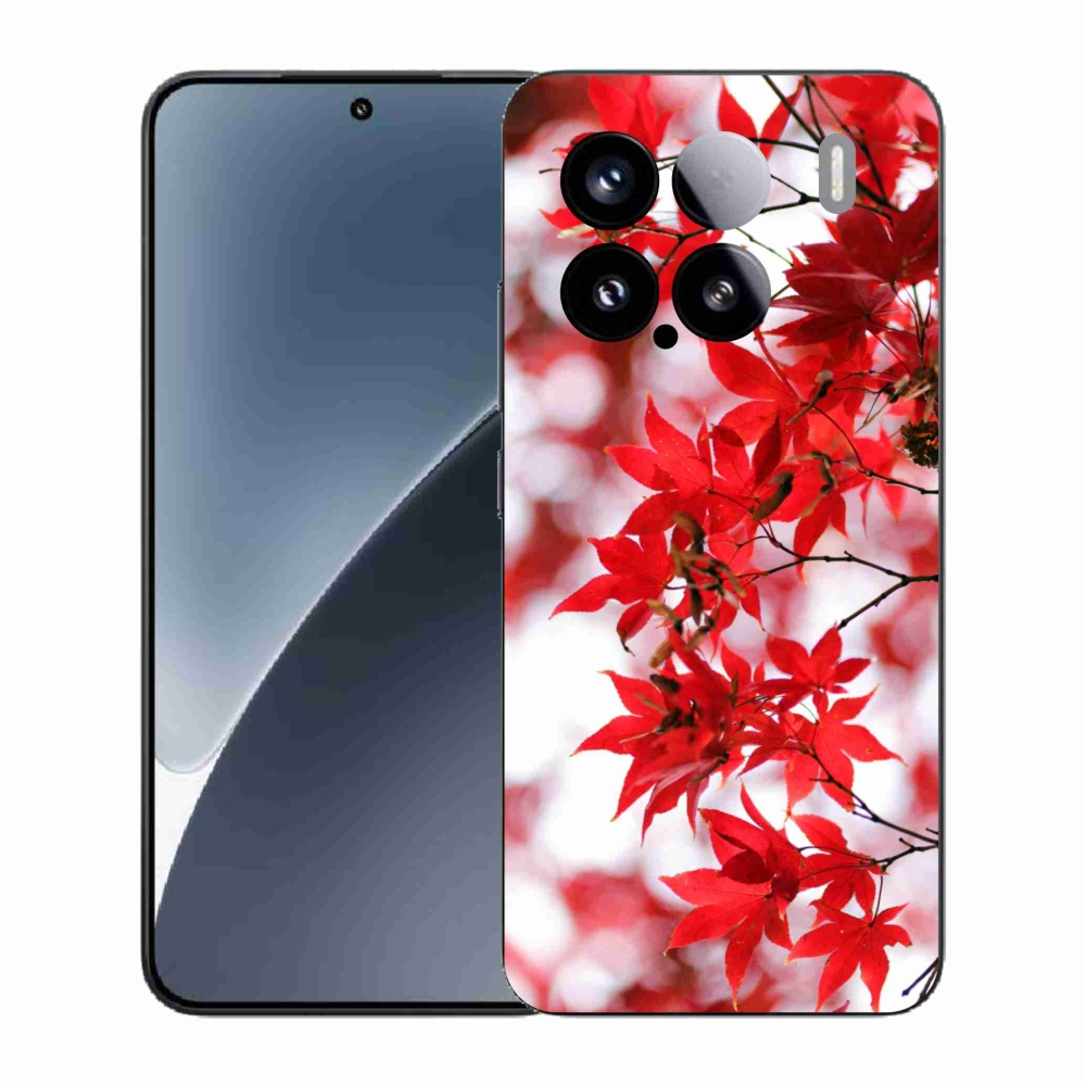 Gelový kryt mmCase na Xiaomi 15 - červené listy