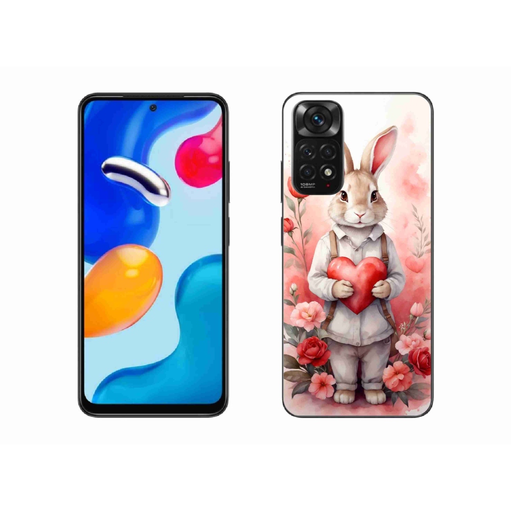 Gelový kryt mmCase na Xiaomi Redmi Note 11S 4G - zajíc se srdíčkem