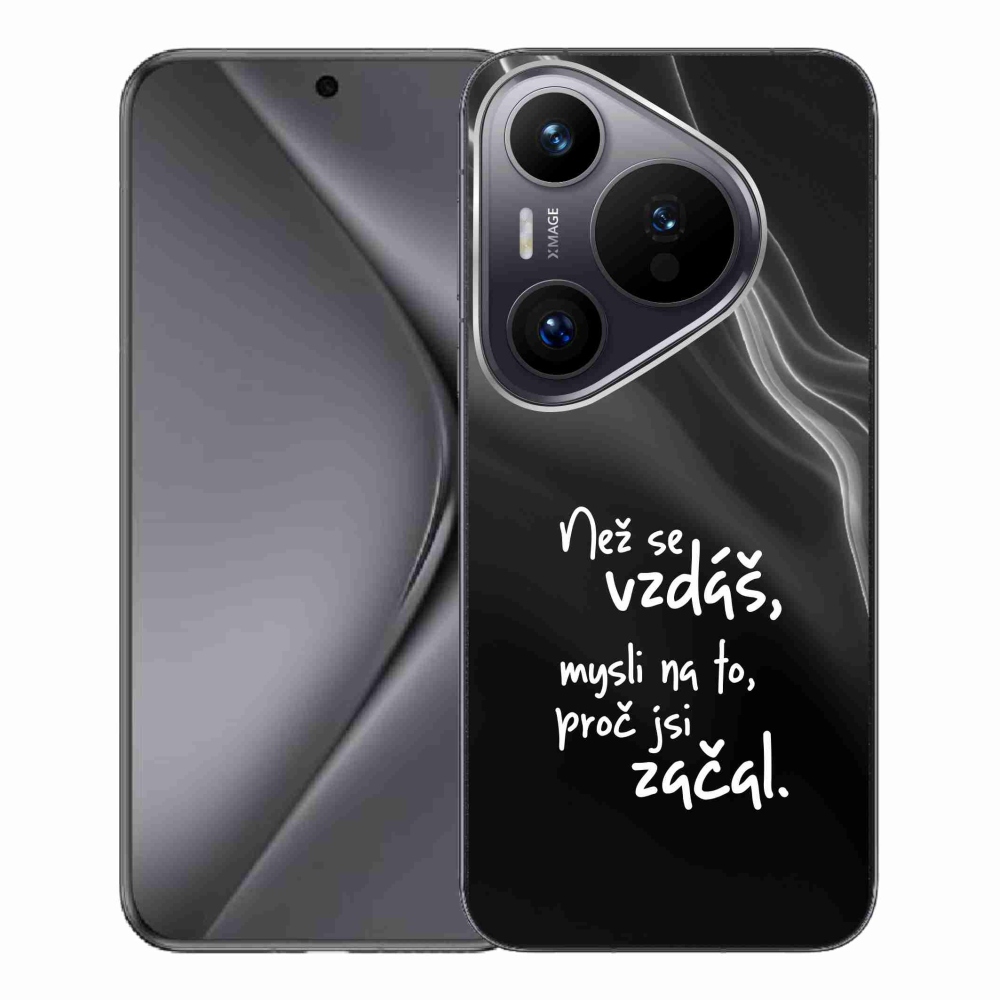 Gelový kryt mmCase na Huawei Pura 70 Pro - citát 2 černé pozadí