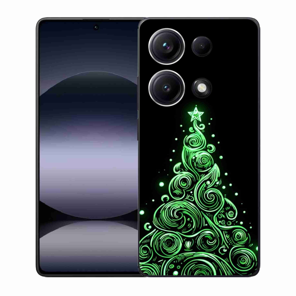 Gelový kryt mmCase na Xiaomi Redmi Note 14S - neonový vánoční stromek 3