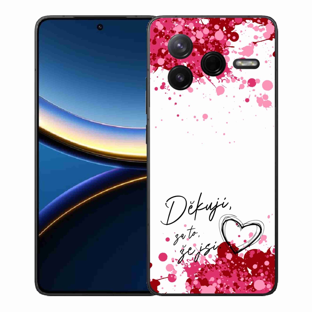 Gelový kryt mmCase na Xiaomi Poco F7 Pro - zamilovaný text 2 bílé pozadí