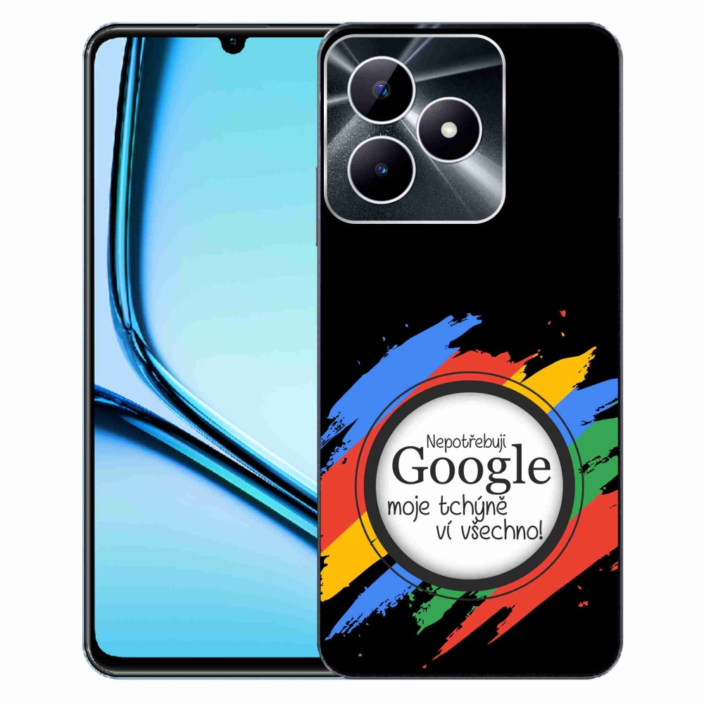 Gelový kryt mmCase na Realme Note 50 - tchýně ví všechno černé pozadí