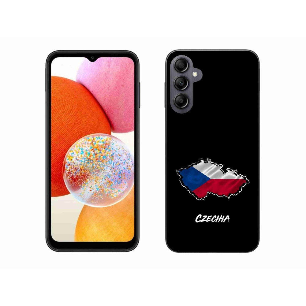 Gelový kryt mmCase na Samsung Galaxy A14 4G/5G - Czechia černé pozadí