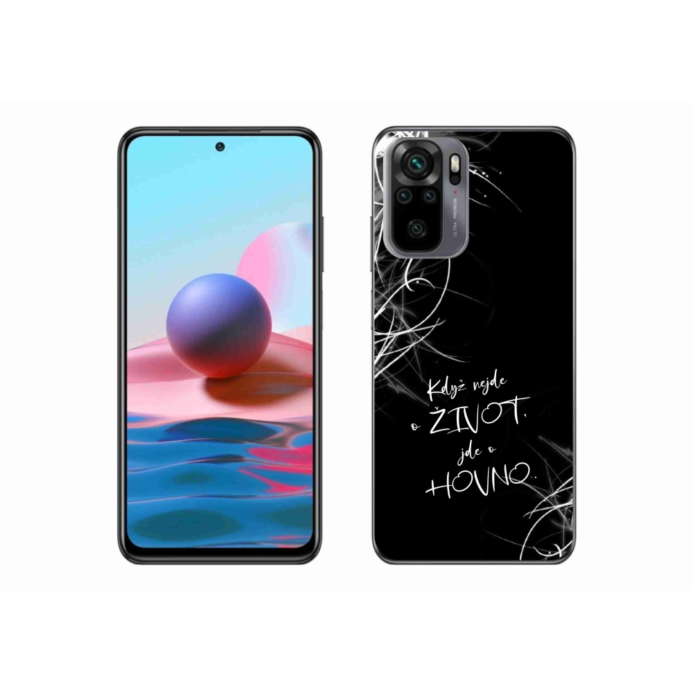 Gelový kryt mmCase na Xiaomi Redmi Note 10 4G - vtipný text 16 černé pozadí