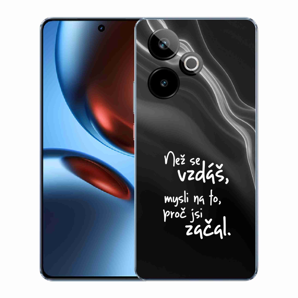 Gelový kryt mmCase na Realme GT 7 5G/GT 7T 5G - citát 2 černé pozadí