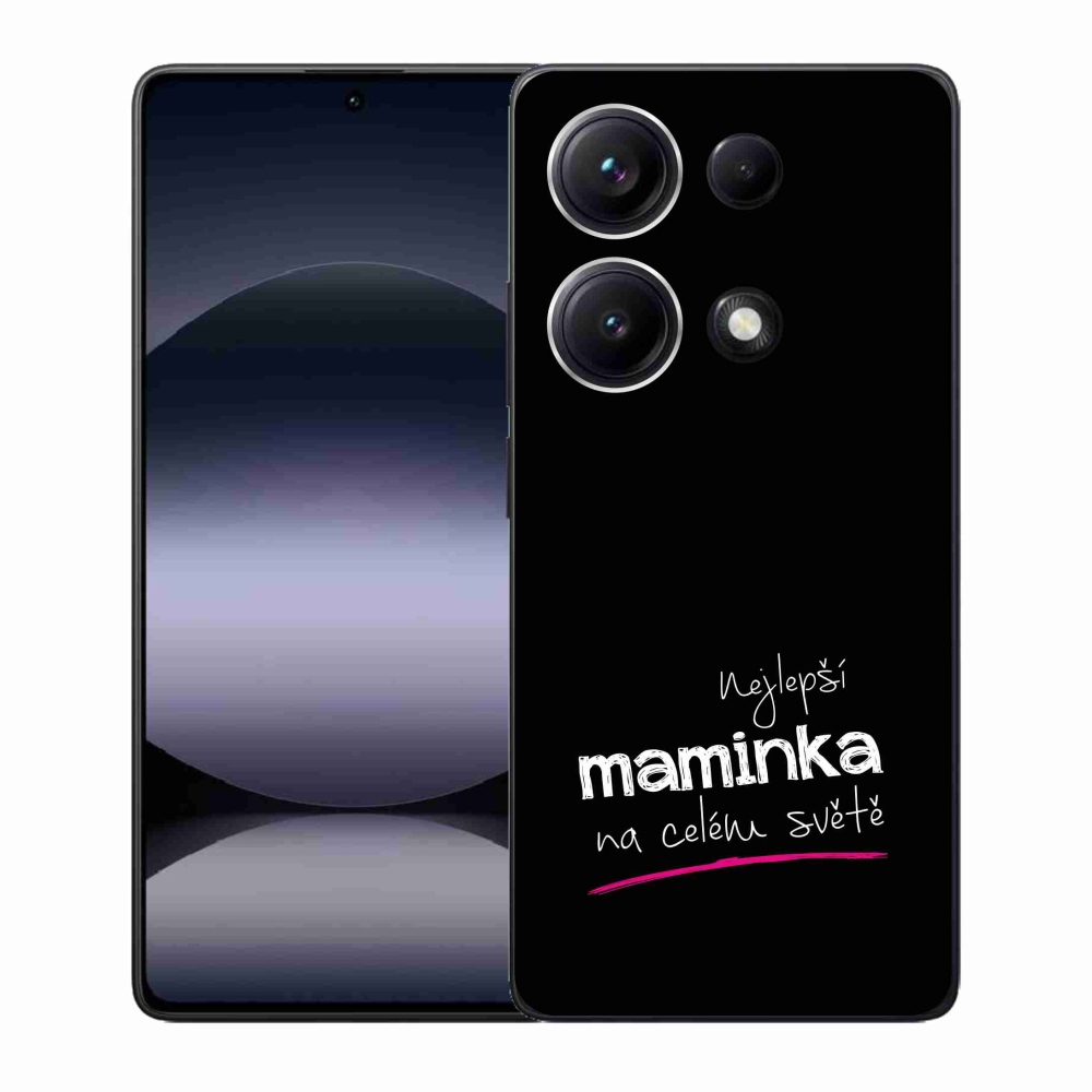 Gelový kryt mmCase na Xiaomi Redmi Note 14S - nejlepší maminka 4 černé pozadí