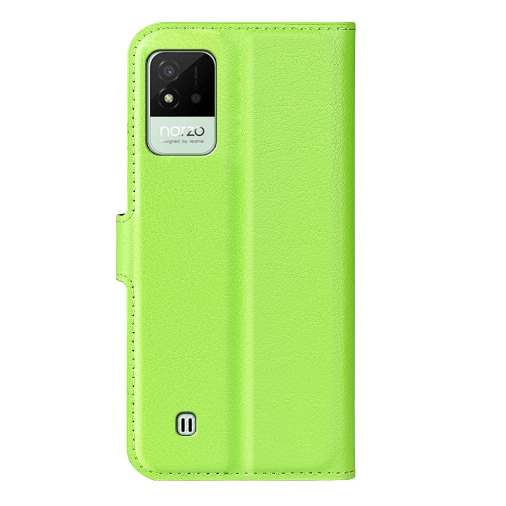 Litchi knížkové pouzdro na Realme Narzo 50i - zelený