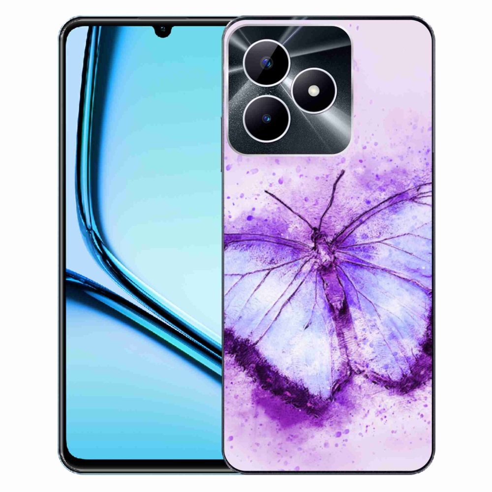 Gelový kryt mmCase na Realme Note 50 - fialový motýl