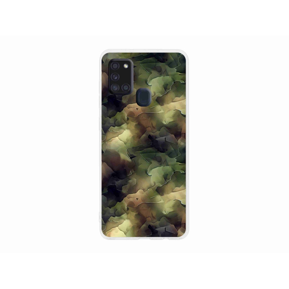 Gelový kryt mmCase na Samsung Galaxy A21s - maskáčový vzor 10