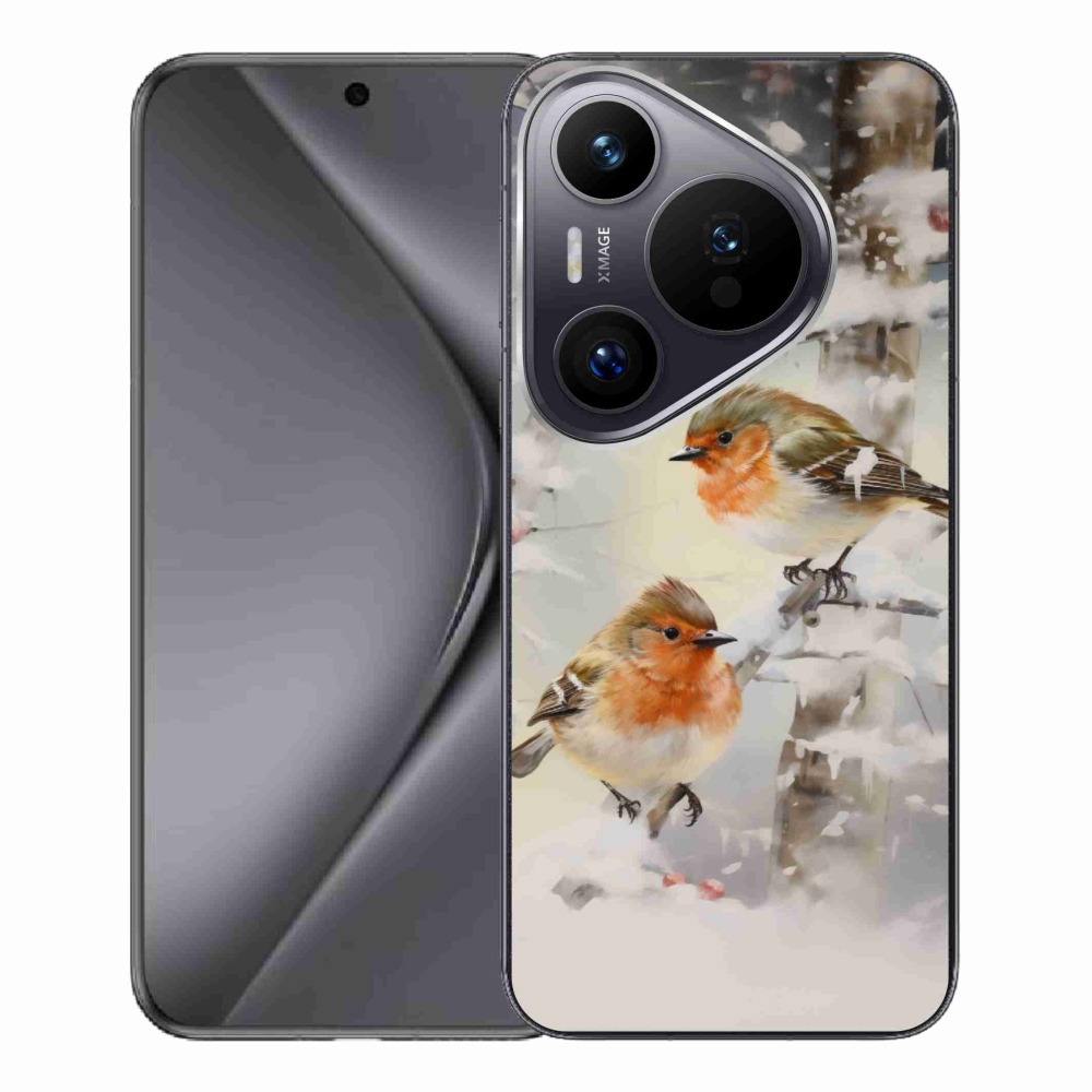 Gelový kryt mmCase na Huawei Pura 70 Pro - ptáčci v zimě