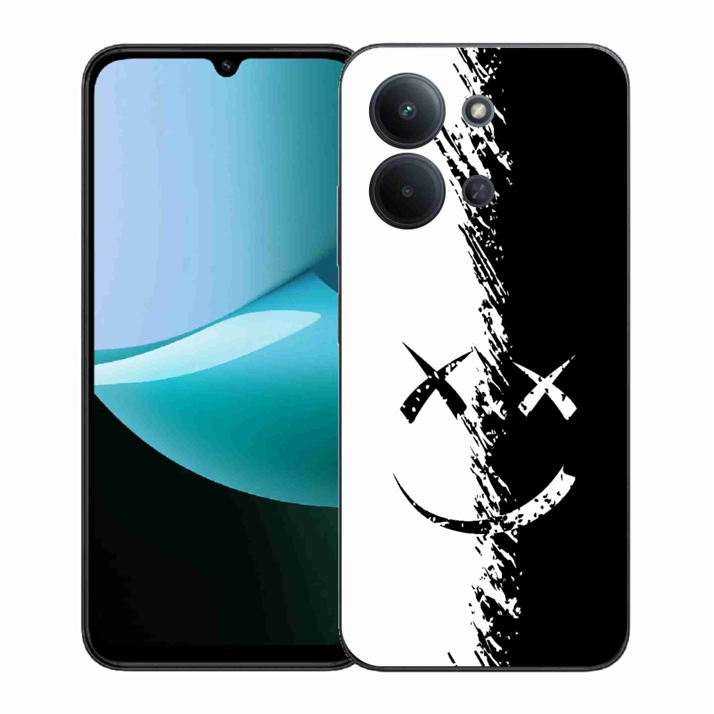 Gelový kryt mmCase na Xiaomi Redmi 15C 4G (171mm)/Poco C85 4G (171mm) - černobílý smajlík